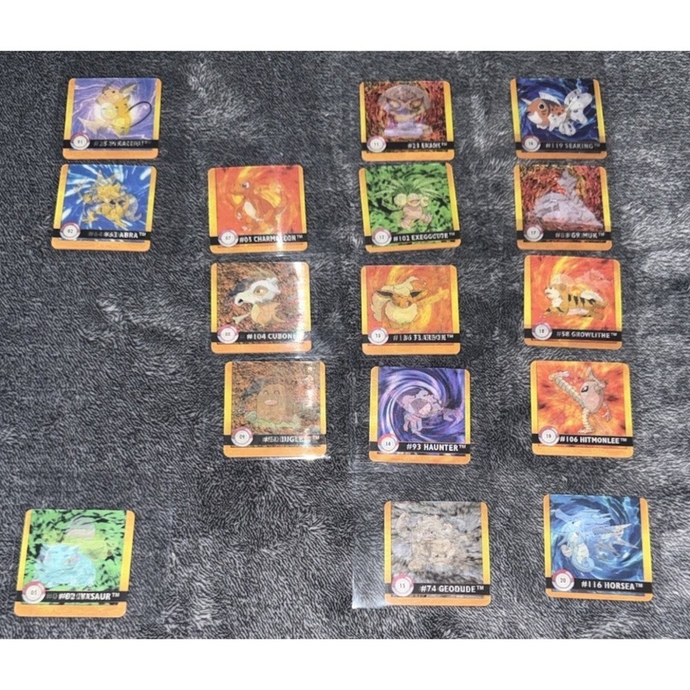 Near Complete Set 34/40 Lot Pokemon Artbox 1999 Action Flipz 3D Premier Edition.